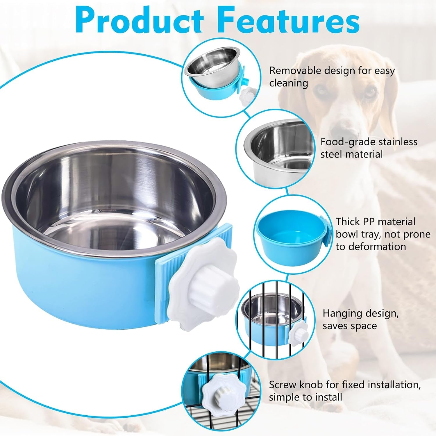 kathson-crate-dog-bowl-removable-stainless-steel-hanging-pet-kennel-cage-bowl-food-water-feeder-coop-cup-for-puppy-cat-rabbit-guinea-pigs-ferret-bird-2-pcs-size-m-blue-and-green