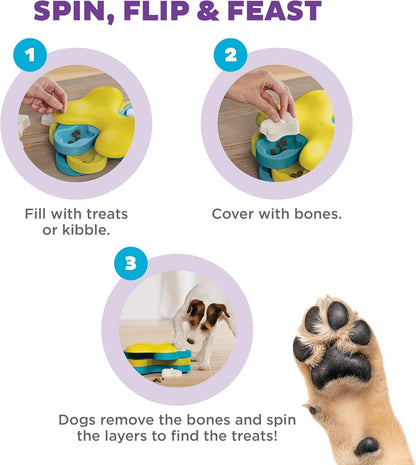 Outward Hound by Nina Ottosson Dog Tornado – Interactive Treat Puzzle Enrichment Toy, 3 Spinning Layers, Level 2 Intermediate4
