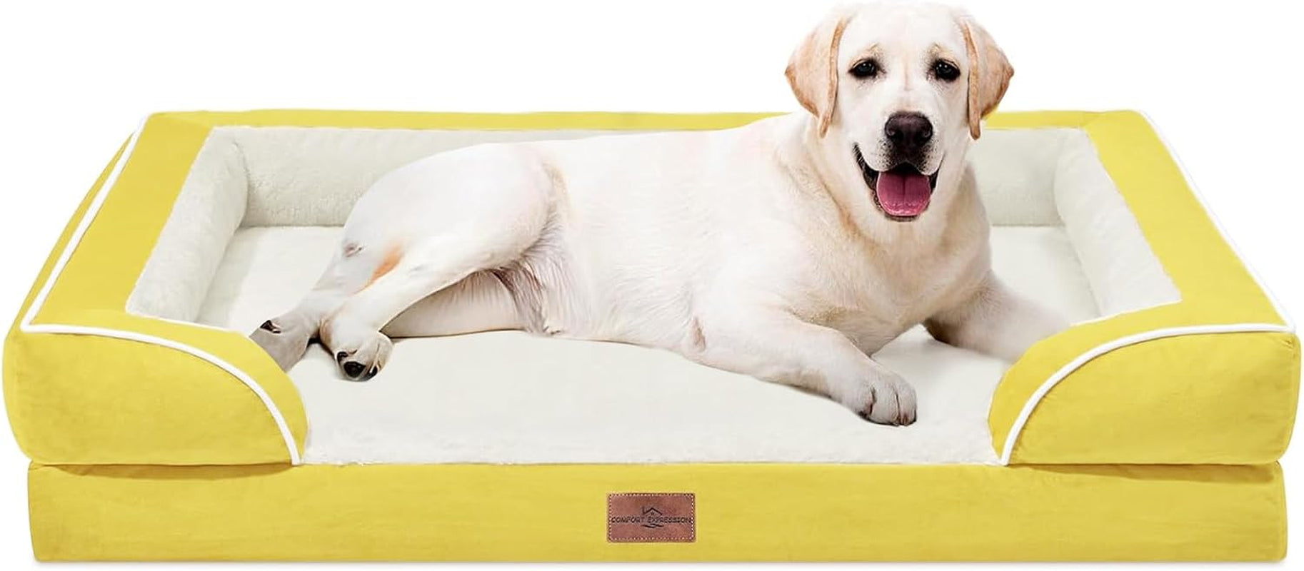comfort-expression-orthopedic-dog-bed-for-extra-large-dogs-with-bolster-waterproof-dog-couch-bed-with-washable-cover-non-slip-bottom-supportive-egg-crate-foam-xl-pet-bed-42x30-inch