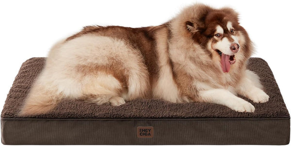 EHEYCIGA Orthopedic Dog Bed Large with Removable Washable Cover,Grey,41X27 | Egg Crate Foam Support,Durable Oxford Fabric,Non-Slip Bottom,Machine Washable,Soft Waterproof Plush Pet Bed Mat for Crate17