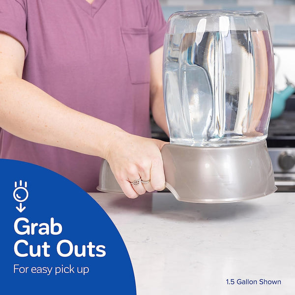 Petmate Pet Cafe Cat and Dog Gravity Water Dispenser - Water Bowl for Cats and Dogs, USA Made, 0.75 GAL, Pearl Gray5