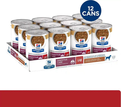 HILL'S PRESCRIPTION DIET I/D Digestive Care Wet Dog Food | #1 Veterinarian Recommended, Chicken & Vegetable Stew, 12.5 Oz. Cans, 12-Pack3