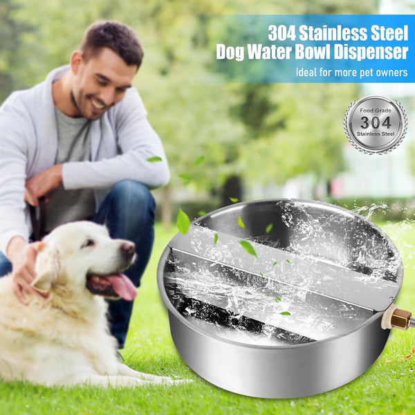 Automatic Dog Water Bowl Dispenser Large Breed| Auto Fill| High Capacity | Stainless Steel Dog Waterer with Float Valve Self Filling Auto Water Bowl for Outdoor Large Dogs Cats Chicken Livestock3