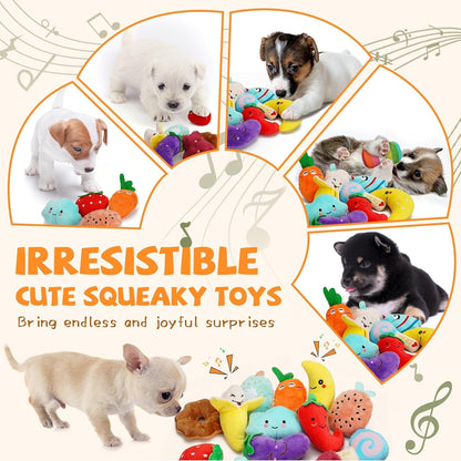 20-Pack Plush Squeaky Dog Toys for Small Dogs | 16 Plush Toys,4 Dog Bags,Built-In Squeakers,Keeps Dogs Busy,Boredom Relief6