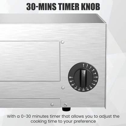 Indoor Pizza Oven Countertop, 1450W | 30Mins Timer, Multifunctional Electric Cooker, Handle & Removable Tray, Kitchen and Commercial Use5