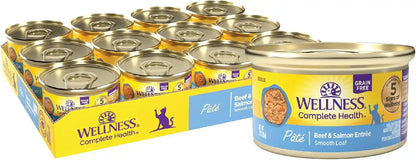 Wellness Complete Health Pate Adult Canned Wet Cat Food, Natural, Protein Rich, Grain Free, Chicken Entrée Recipe, 3 Oz, Pack of 24 Cans15