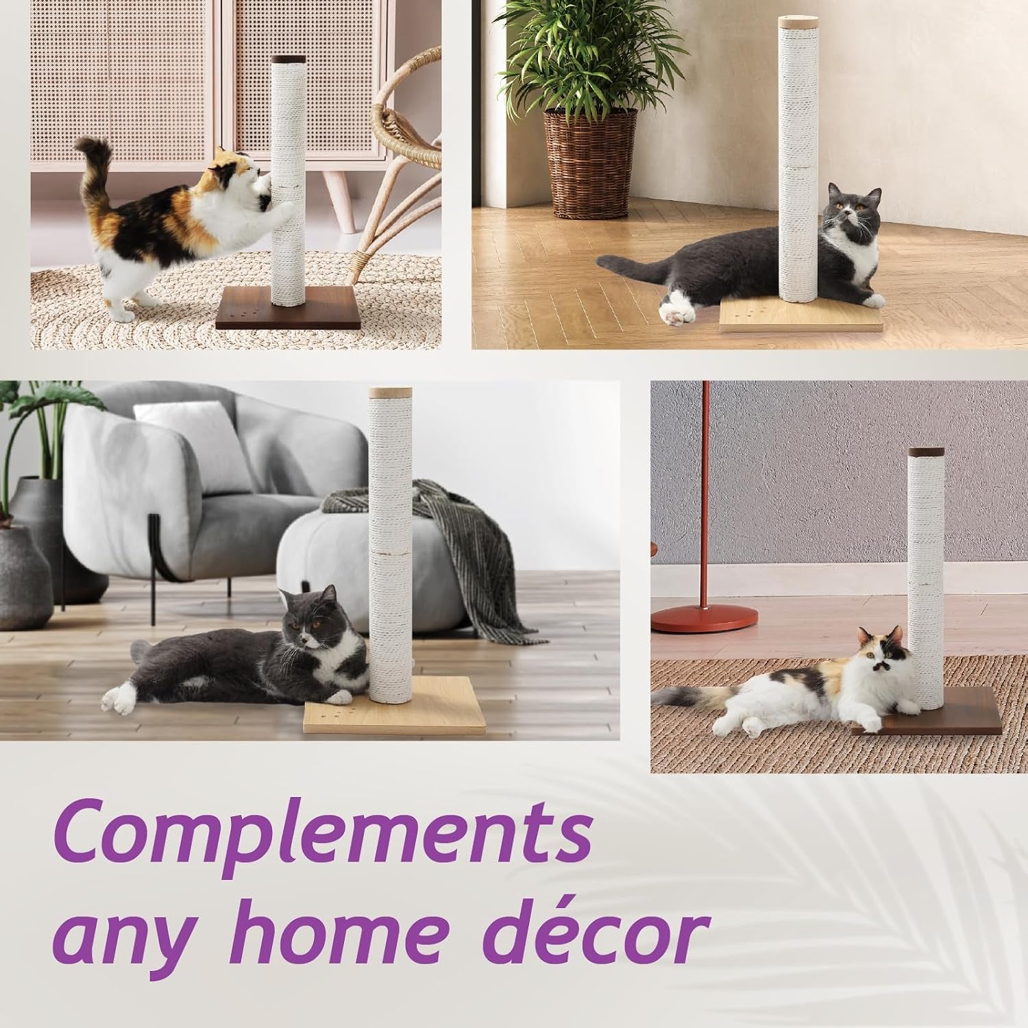 necoichi-23-6-tall-cat-scratching-post-kitten-scratcher-paper-rope-scratch-posts-trees-with-hanging-for-indoor-cats-23-6-inches-for-kitty-regular-oak