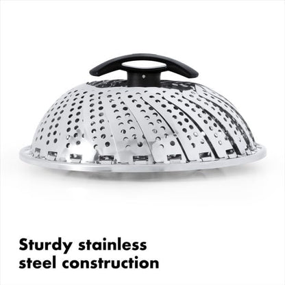 OXO Good Grips Steamer Basket - Stainless Steel, 8 Inch Diameter | Collapsible, Vegetable Steamer Insert, Adjustable Handle, Fits Multiple Pot Sizes, Dishwasher Safe2