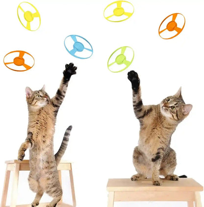15 Pieces Cat Fetch Toy with Colorful Flying Propellers Set, Cat Playing Tracking Interactive Toys for Kitten Chasing Training Hunting3