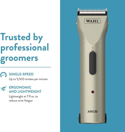 Wahl Professional Animal Arco Pet, Dog, Cat, and Horse Cordless Clipper Kit, Champagne (8786-452)6
