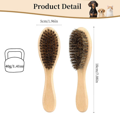 Soft Boar Bristle Dog Brush for Short Haired, Ideal Pet Hair Brush | Gentle Deshedding & Grooming Tool, Puppy Essentials for Grooming and Shedding2