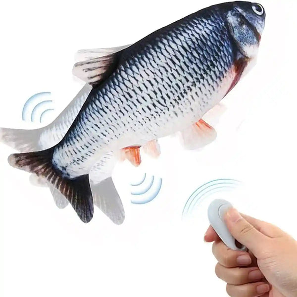 Tocirelo Cat Toys Flopping Fish with Catnip, Moving Cat Toy Interactive for Indoor Cats, Kitten Kicker Floppy Dog Toy, 11" Electric Realistic Plush Wiggle Fish for Kitty Exercise9