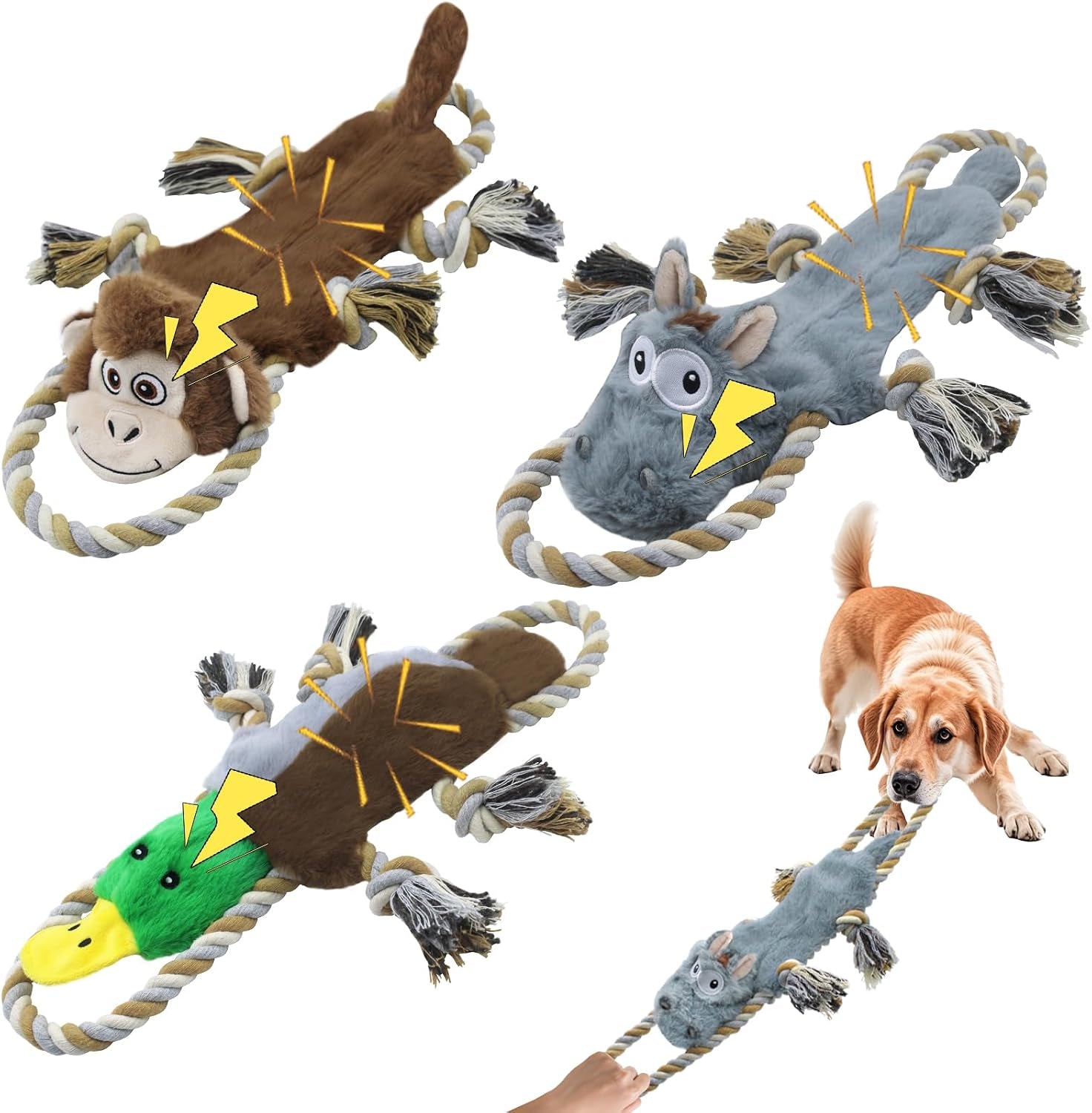 3-pack-no-stuffing-squeaky-dog-toys-tug-of-war-dog-toy-with-rope-interactive-squeaker-crinkle-paper-durable-for-teeth-cleaning-anxiety-relief-dog-gifts-for-small-medium-dog