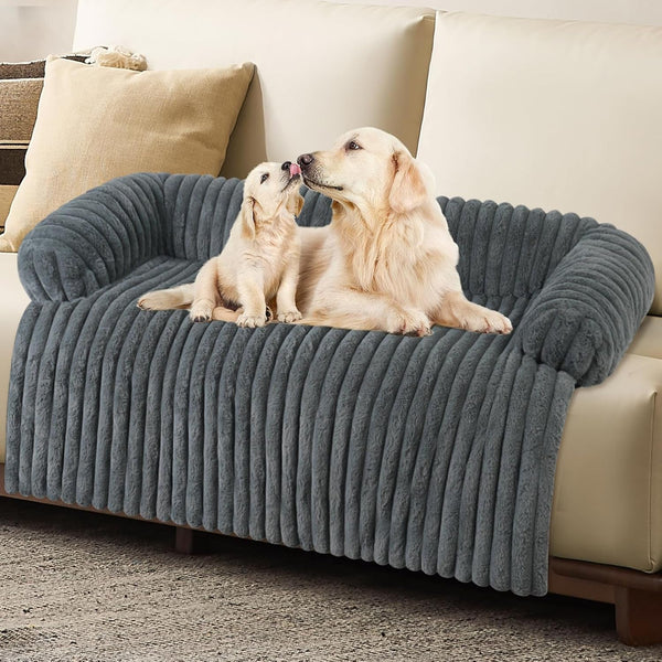Wn'S Day Luxurious Dog Couch Bed, Washable Calming Dog Couch Cover, Removable Couch Protector for Dogs, Waterproof Sofa Bed, Pet Bed Mats for Couch, Pet Couch Covers for Sofa(Grey, L)14