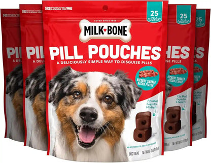 Milk-Bone Pill Pouches Dog Treats with Real Chicken, 25 Count Bags (Pack of 5; 125 Total Treats)12