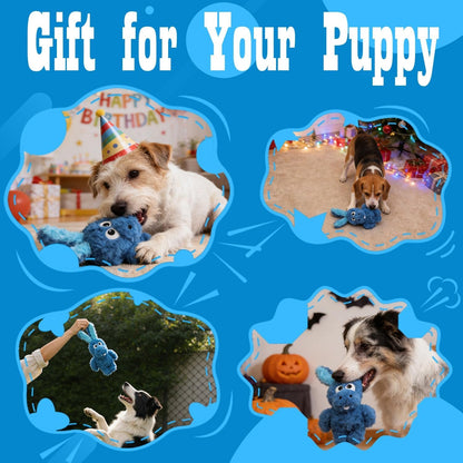 Donkey Squeaky Plush Dog Toy for Small Medium Large Dogs, Blue | Stuffed Plush, Crinkle, Squeaky, Lightweight, for Tug and Chew, Indoor Outdoor Play Keep Dog Busy, Birthday Gift5
