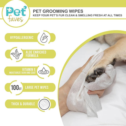 Pet Faves Dog Wipes for Cleaning and Deodorizing | Hypoallergenic Grooming Wipes for Paws and Butt, Clean Face & Body between Baths, Plant Based Natural Pet Wipes for Dogs and Puppy (400 Count)3