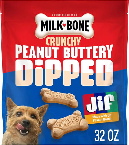 Milk-Bone Soft & Chewy Peanut Buttery Bites, 11.8 Oz. Bag | Soft Dog Treats with Jif Peanut Butter11