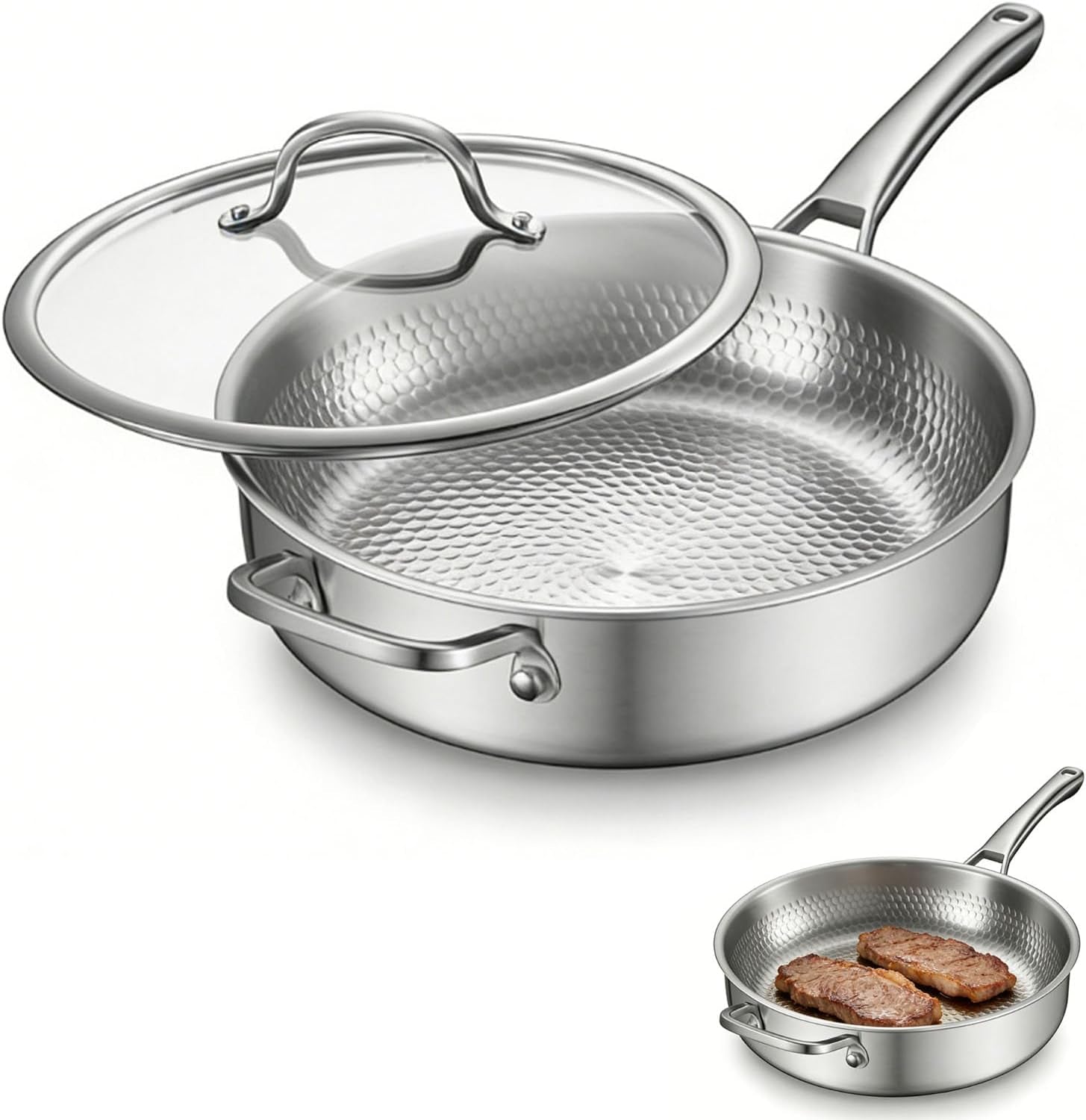 titanium-frying-pan-pure-with-lid-uncoated-hammered-deep-skillet-for-cooking-pfas-pfoa-ptfe-free-nonstick-cookware-scratch-resistant-for-induction-gas-oven-dishwasher-safe-9-44in
