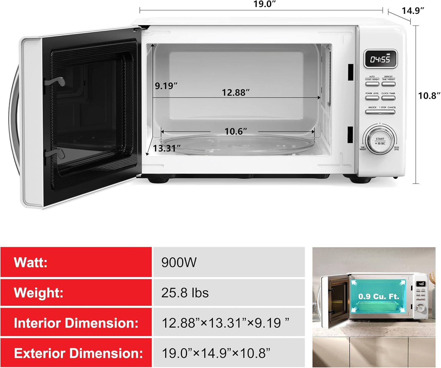 glcmkz09wer09-retro-countertop-microwave-oven-with-auto-cook-reheat-defrost-quick-start-functions-easy-clean-with-glass-turntable-pull-handle-0-9-cu-ft-white