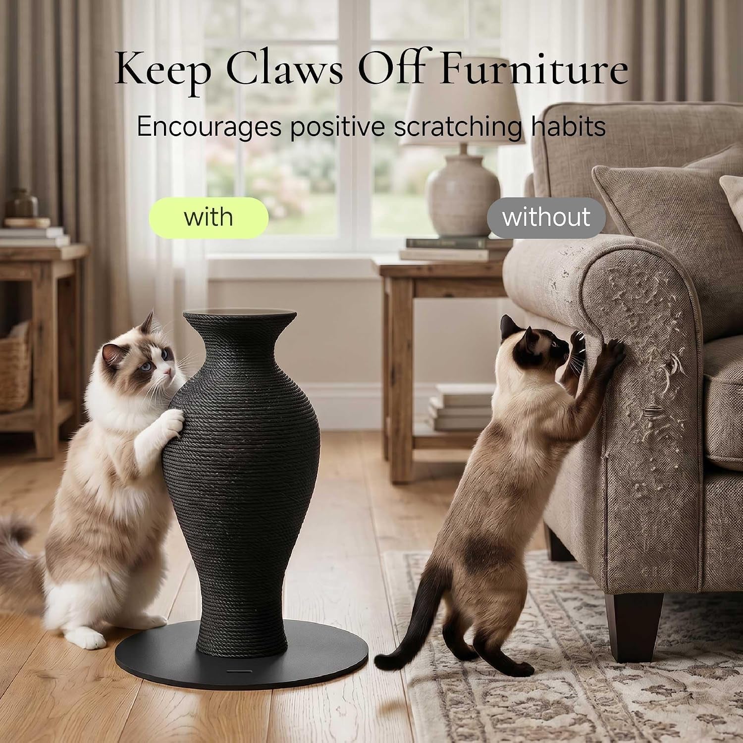 furrytail-cat-scratching-post-for-indoor-cats-neck-vase-cat-scratcher-with-paper-rope-modern-aesthetic-cat-tree-cute-decorative-cat-furniture-unique-cat-scratcher-22-black