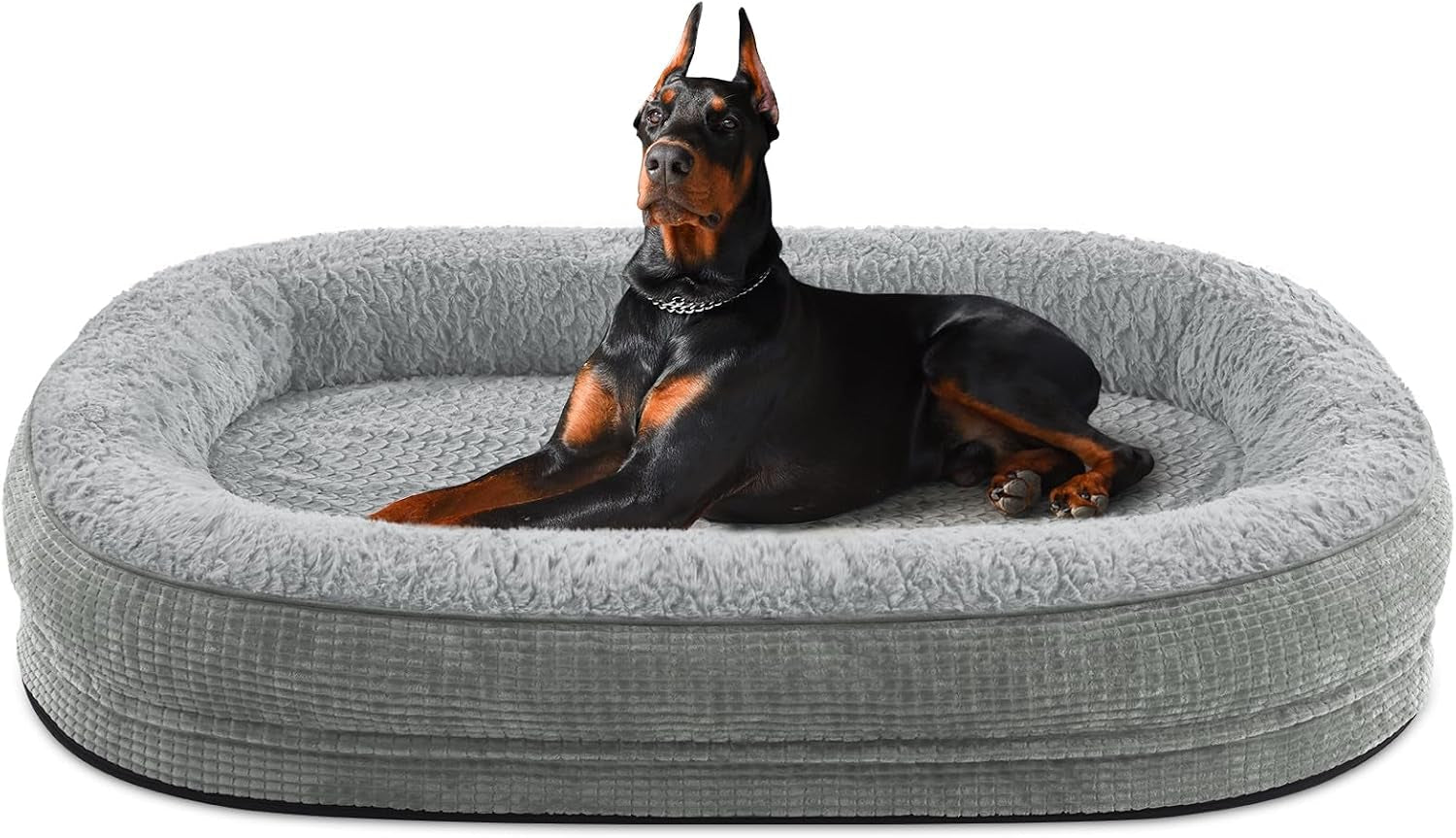 joejoy-orthopedic-dog-beds-large-sized-dog-xl-egg-crate-memory-foam-pet-couch-bed-with-bolster-sides-waterproof-lining-removable-washable-cover-non-slip-bottom-grey