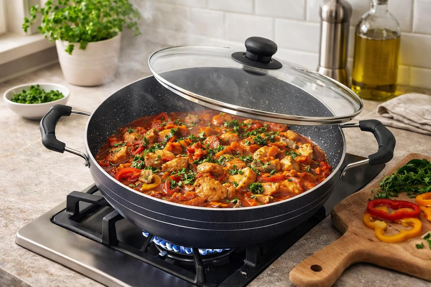 kadai-with-glass-lid-all-purpose-pan-nonstick-coating-kadhai-deep-stir-fry-for-gas-and-induction-cooktop-aluminium-skillet-wok-3mm-2-2-ltr-diameter-9-5-inch