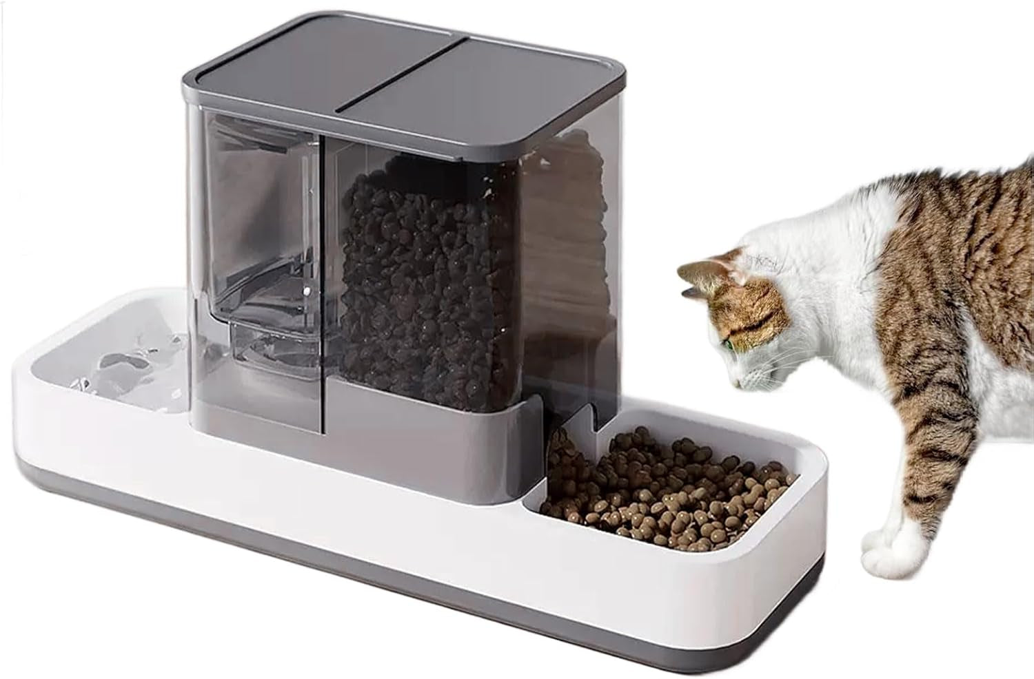 kathson-gravity-cat-food-and-water-dispenser-automatic-dog-feeder-waterer-2-in-1-auto-pet-food-and-water-bowl-set-self-feeding-for-puppy-kitten-grey