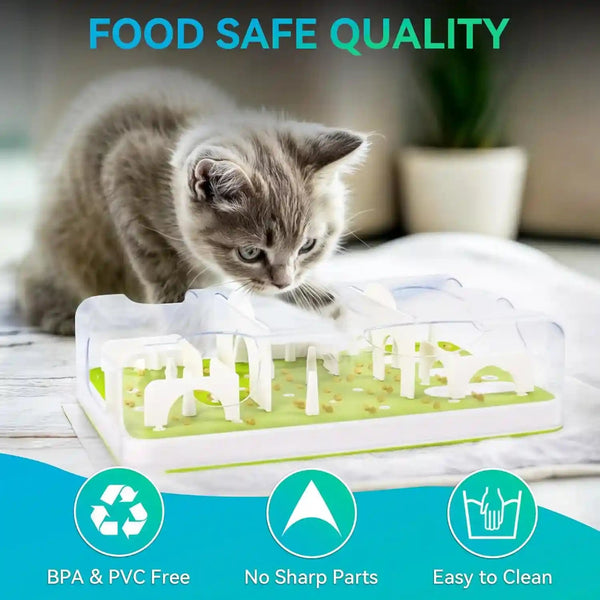 ALL for PAWS Interactive Cat Puzzle Feeder & Slow Feed Toy – Mental Stimulation Treat Dispenser Maze for Indoor Cats, Enrichment & Cat Food Toy6