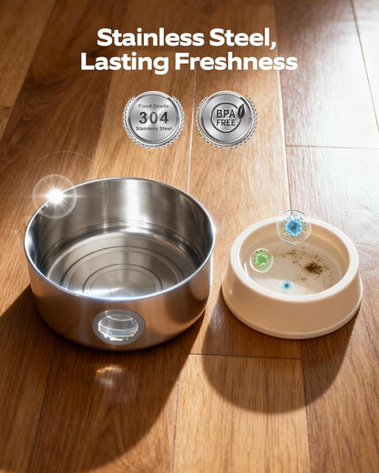 Wireless Cat Water Fountain Cordless: Battery Operated Cat Fountains | 88Oz/2.6L Stainless Steel Pet Water Fountain for Drinking with Motion Sensor Rechargeable Automatic Water Dispenser Indoor6