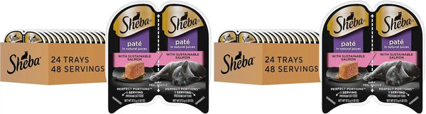Sheba Perfect Portions Pate Wet Cat Food, Savory Chicken, 2.6 Oz, 24 Ct | Grain-Free, 48 Servings, No Fillers, Made in USA, Real Meat, Complete & Balanced, Essential Vitamins, Twin-Pack Trays19