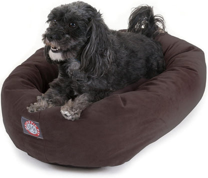 Majestic Pet 32 Inch Suede Calming Dog Bed Washable – Cozy Soft round Dog Bed with Spine Support for Dogs to Rest Their Head - Fluffy Donut Dog Bed 32X23X7 (Inch) - round Pet Bed Medium – Sage61