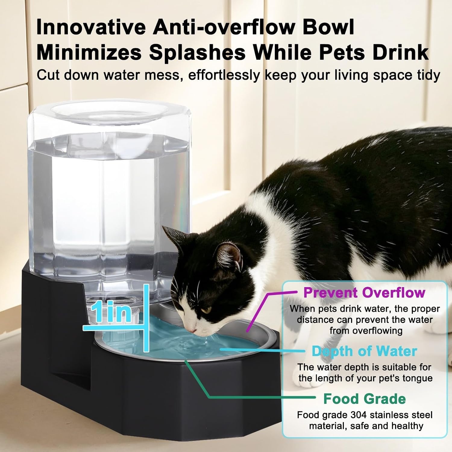 sfozstra-5l-cat-gravity-water-bowl-dispenser-stainless-steel-bowl-no-power-needed-no-filter-required-spill-proof-design-easy-cleaning-cats-small-dogs-home-crate-area-travel