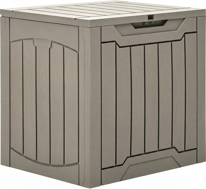 31 Gallon Outdoor Storage Box | Resin Deck Box and Waterproof Package Delivery Box for Gardening Tools, Pool Supplies, Patio Furniture, Lockable, Taupe1