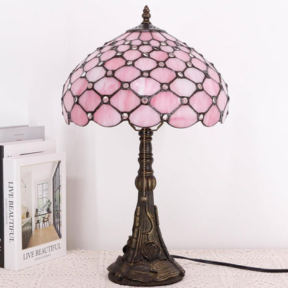 Table Lamp Base Replacement Only(E (W 6 H 19 Inch)) | Fit for 8, 10, 12 Inch Tiffany Style Stained Glass Lampshade, Dark Bronze Finish,Resin, Push Switch on Cord7