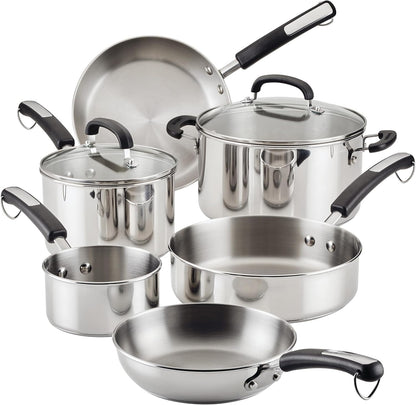 Stainless Steel Cookware Set, 10-Piece Pots and Pans Set | Brilliance Collection Stainless Steel Construction, Includes Pots, Pans and Lids for Everyday Cooking1