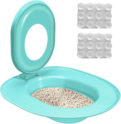 Cat Toilet Trainer - 15.35 Inches Ppcat Litter Tray | Suction Cup Fixation Pad,| Bathroom Training Tool | for Kitten, Adult Feline, Home Hygiene, Waste Reduction, and Daily Pet Use6