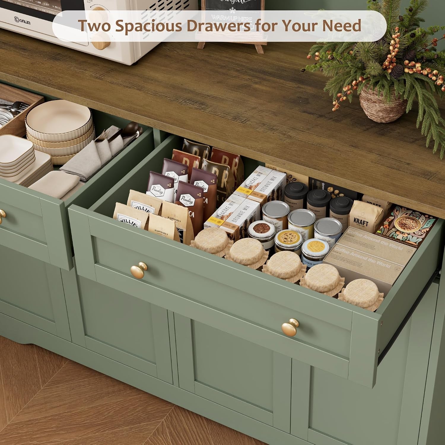75-kitchen-pantry-storage-cabinet-coffee-bar-hutch-cabinet-green-tall-pantry-cabinet-with-charging-station-wide-countertop-glass-doors-wine-rack-cup-holder-drawers-dining-room