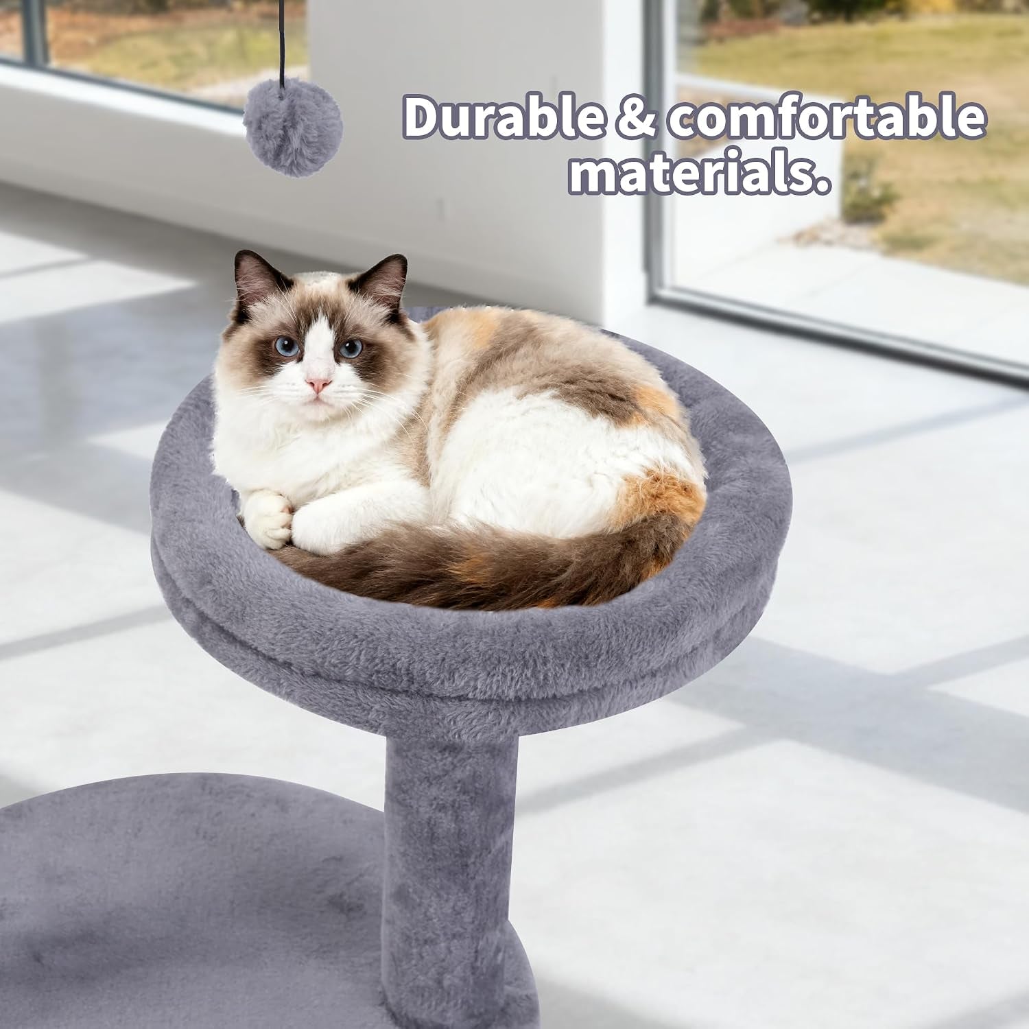 aiwikide-24-scratching-post-interactive-cat-scratcher-with-perch-plush-toy-sturdy-weighted-base-grey