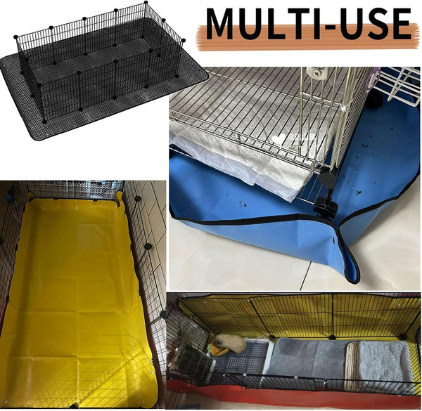 Oncpcare Waterproof Pet Playpen Mat 59"X39" (Black) – Washable and Reusable Cage Liner Tarp for Rabbit, Guinea Pig, Ferret, and Small Animal Habitat Protection4