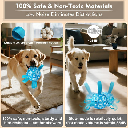 Interactive Dog Toys Dog Soccer Ball to Keep Them Busy,Durable Automatic Moving Jumping Dog Balls with Straps for Small/Medium/Large Dogs, USB Rechargeable,Not for Aggressive Chewers (Blue)5