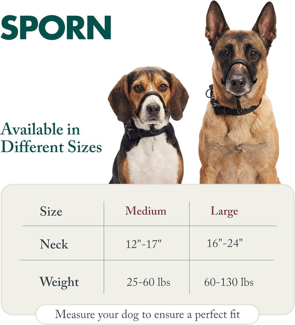 Sporn Head Halter for Dogs, No Pull Dog Harness, Durable Nylon Training Collar for Large Breeds, No Choke Design, Padded Restraints, Adjustable Fit, Easy On/Off, Black, Large3