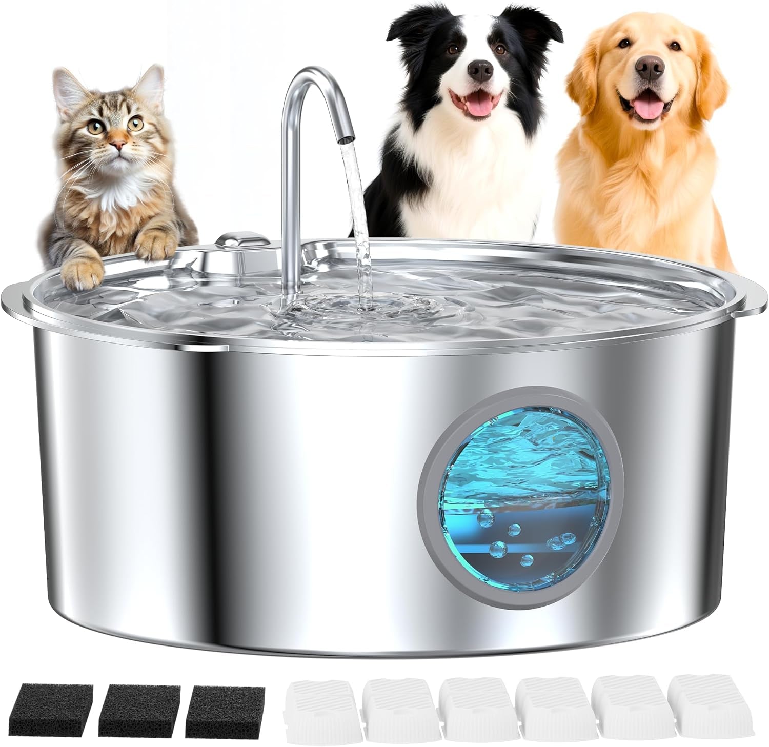 dog-water-fountain-for-large-dogs-stainless-steel-dog-fountain-water-bowl-3-2gal-406oz-12l-super-quiet-big-cat-water-fountain-with-visual-water-level-great-for-large-dogs-cats-and-multi-pet-home
