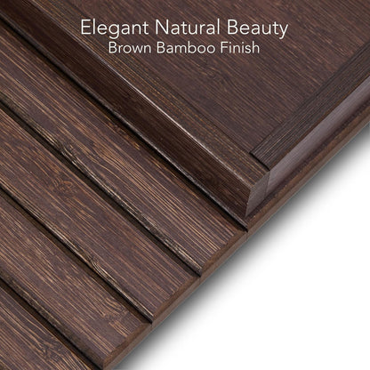 DETOR Couch Arm Tray with Spacious 12.4" X 5.4" Storage Box, Walnut Bamboo Finish, Enhanced Non-Slip Felt Bottom, Sturdy Bamboo Slats, Fits Armrests 6" and Wider3