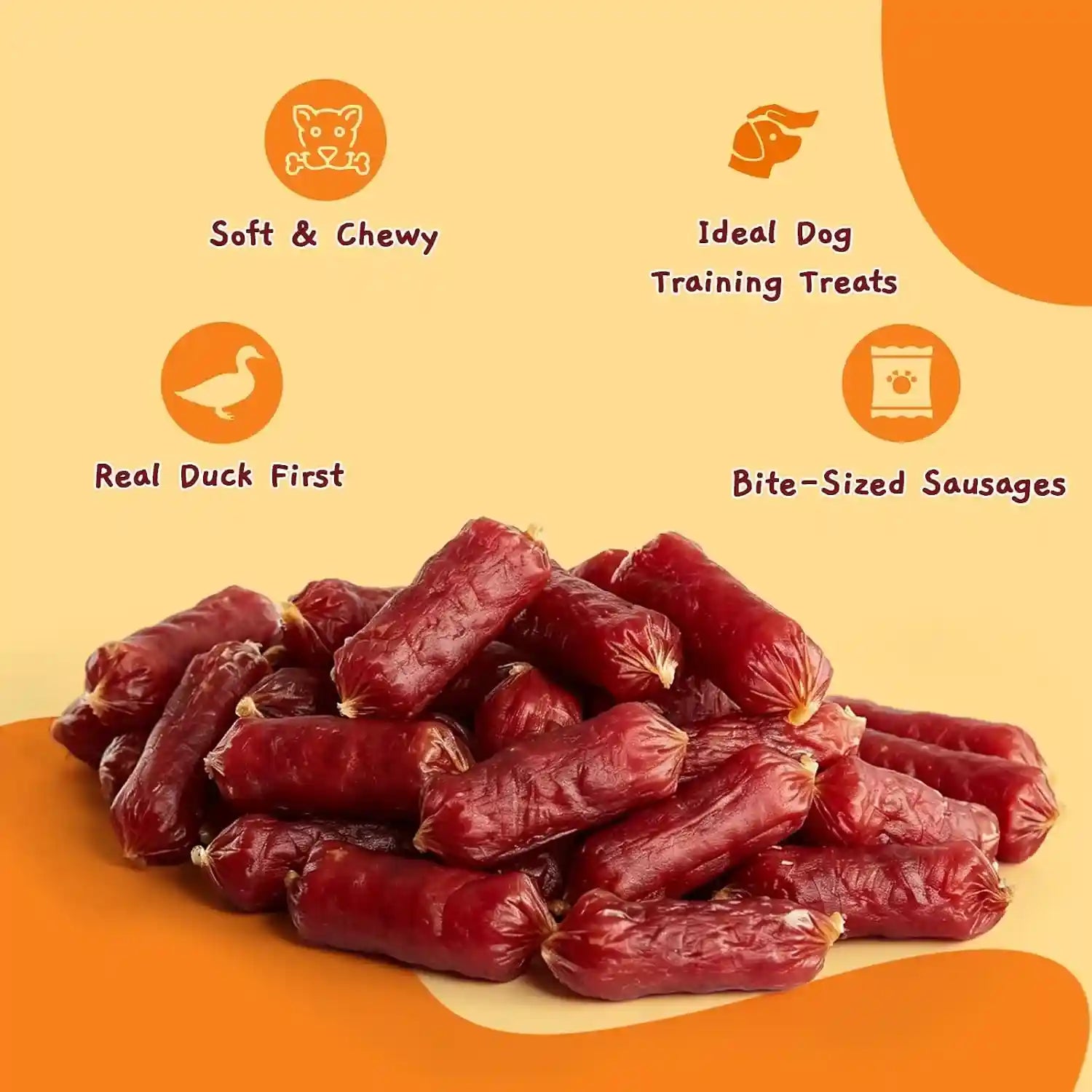 jungle-calling-66-count-soft-duck-sausage-treats-for-small-medium-dogs-slow-roasted-chewy-duck-jerky-low-fat-bite-sized-training-treats-soft-treats-for-senior-dogs-easy-to-chew-digest-18-oz