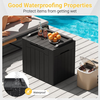 Outdoor Storage Box 31 Gallon Storage Box with Lid for Patio Furniture, Garden Tools, Pool Supplies, Waterproof and UV Resistant, Lockable, Dark Black5