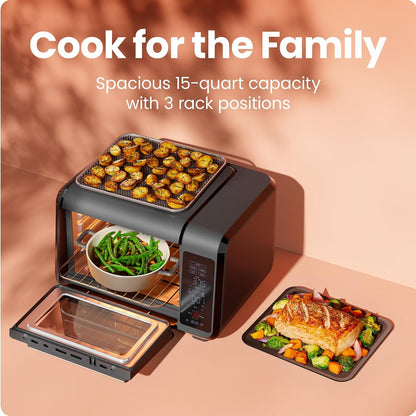Air Fryer Toaster Oven Combo, Countertop Oven for Quick & Healthy Meals, Bake, Broil, Air Fry, Toast, and Bagel Functions, 450°F Max Temp, 4 Slice Toaster Oven Air Fryer Combo4