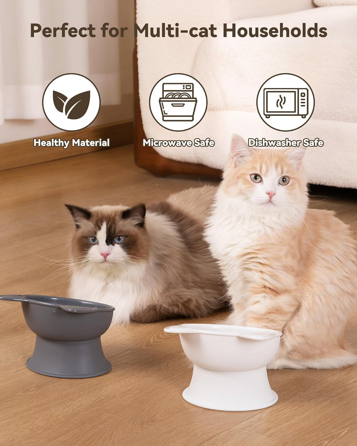 mateeylife-2-pack-elevated-cat-food-bowls-for-indoor-cats-kittens-raised-food-and-water-bowl-set-whisker-friendly-anti-vomit-feeding-pet-bowls-6-oz-each-dishwasher-safe-white-grey