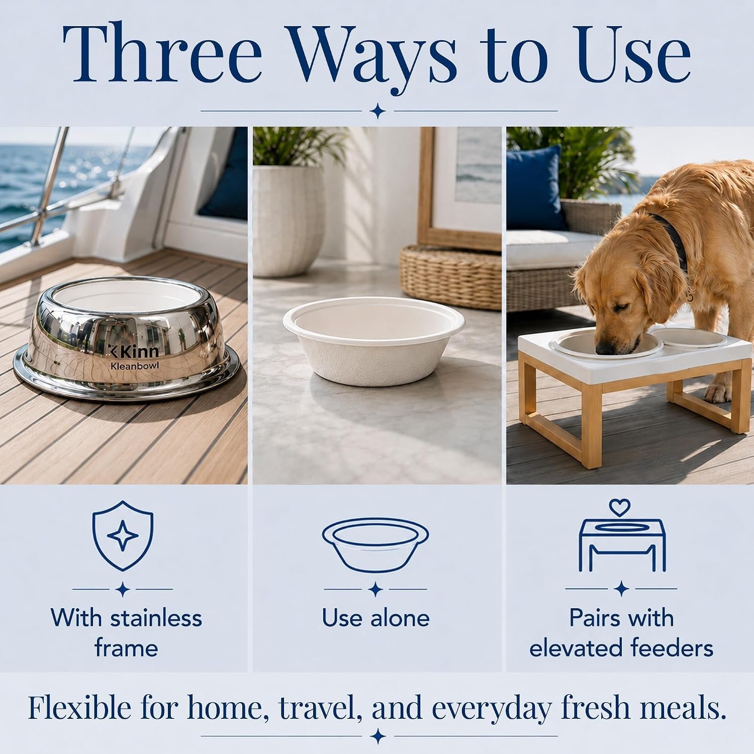 kinn-kleanbowl-pet-bowl-stainless-steel-frame-8-oz-pack-of-1-compostable-refills-spill-proof-stable-disposable-easy-cleaning-no-plastic