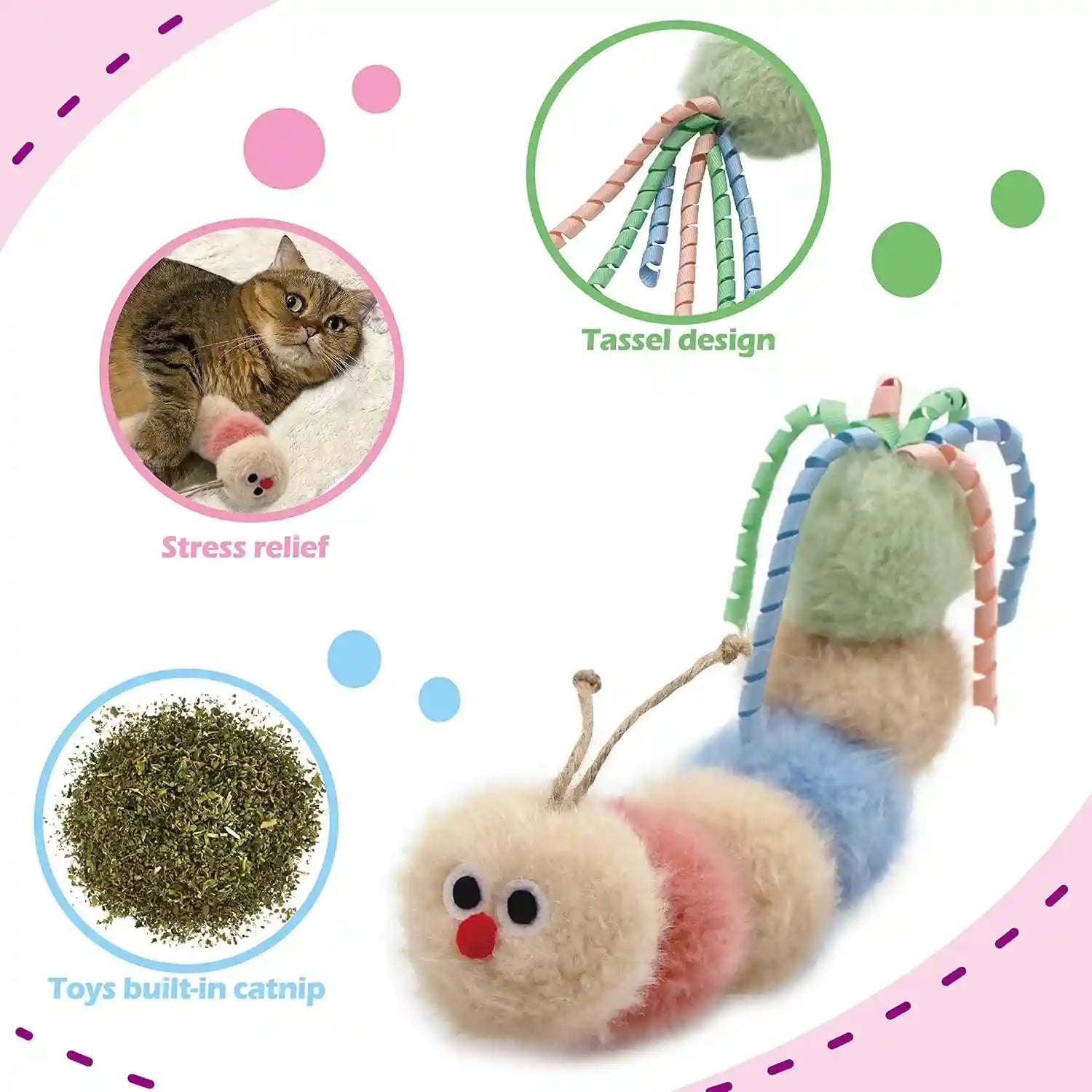 jumpaws-interactive-natural-catnip-kicker-with-rattle-and-ribbon-bite-resistant-for-all-ages-indoor-cat-soft-caterpillar-kicker-fluffy-kitten-toy